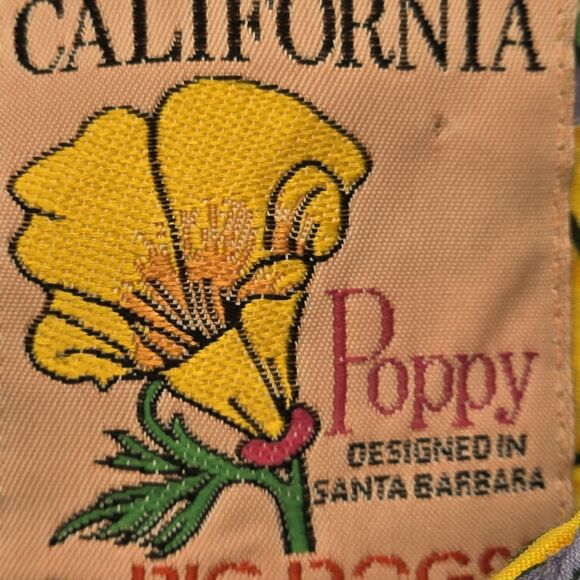 Big Dogs California Poppy Rayon Button Down Shirt Men's Size Small Vintage Blue - Picture 3 of 10